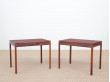 Paire de tables d'appoint ou bouts de canapés scandinave en palissandre de Rio