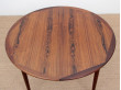 Mid-Century Modern danish extendable round dining table in Rio rosewood. 