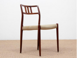 Mid-Century  modern scandinavian set of 6 chairs by Niel Møller in Rio rosewood.