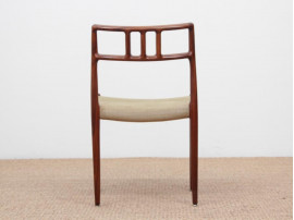 Mid-Century  modern scandinavian set of 6 chairs by Niel Møller in Rio rosewood.