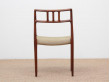 Mid-Century  modern scandinavian set of 6 chairs by Niel Møller in Rio rosewood.