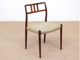 Mid-Century  modern scandinavian set of 6 chairs by Niel Møller in Rio rosewood.