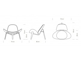 Fauteuil scandinave CH 07 ou Shell Chair. Nouvelle édition.