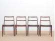 Suite de 4 chaises scandinaves en palissandre de Rio 