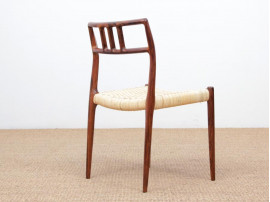 Mid-Century  modern scandinavian set of 6 chairs by Niel Møller in Rio rosewood