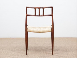 Mid-Century  modern scandinavian set of 6 chairs by Niel Møller in Rio rosewood