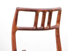 Mid-Century  modern scandinavian set of 6 chairs by Niel Møller in Rio rosewood