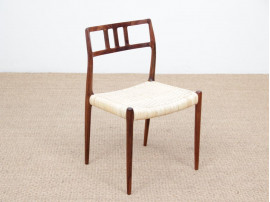 Mid-Century  modern scandinavian set of 6 chairs by Niel Møller in Rio rosewood