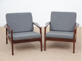 Mid-Century  modern scandinavian pair of armchairs 