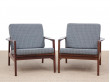 Mid-Century  modern scandinavian pair of armchairs 