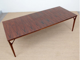 Mid-Century  modern scandinavian dining table in Rio rosewood 8/12 seats by Helge Vestergaard Jensen