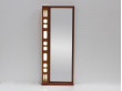 Miroir scandinave en teck, lumineux avec tablette.