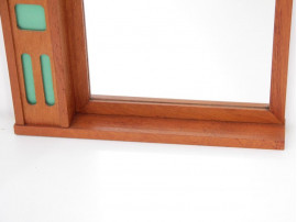 Mid-Century  modern scandinavian mirror in teak, with light