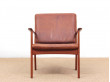 Mid-Century Modern Danish pair of  lounge chairs in teak model PJ 112 by Ole Wanscher