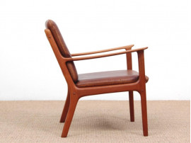 Mid-Century Modern Danish pair of  lounge chairs in teak model PJ 112 by Ole Wanscher