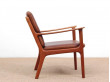 Mid-Century Modern Danish pair of  lounge chairs in teak model PJ 112 by Ole Wanscher