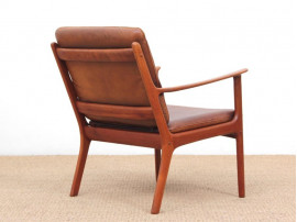 Mid-Century Modern Danish pair of  lounge chairs in teak model PJ 112 by Ole Wanscher