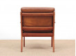 Mid-Century Modern Danish pair of  lounge chairs in teak model PJ 112 by Ole Wanscher