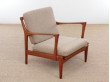 Mid-Century Modern Danish pair of  lounge chairs in teak model Kuba by Bertil Fridhagen