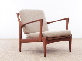 Mid-Century Modern Danish pair of  lounge chairs in teak model Kuba by Bertil Fridhagen