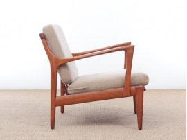 Mid-Century Modern Danish pair of  lounge chairs in teak model Kuba by Bertil Fridhagen