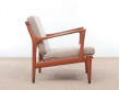 Mid-Century Modern Danish pair of  lounge chairs in teak model Kuba by Bertil Fridhagen