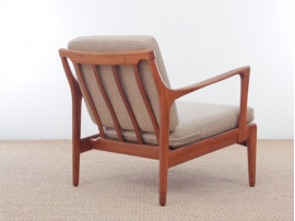 Mid-Century Modern Danish pair of  lounge chairs in teak model Kuba by Bertil Fridhagen