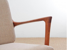 Mid-Century Modern Danish pair of  lounge chairs in teak model Kuba by Bertil Fridhagen