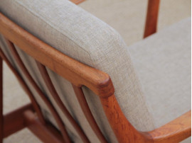 Mid-Century Modern Danish pair of  lounge chairs in teak model Kuba by Bertil Fridhagen