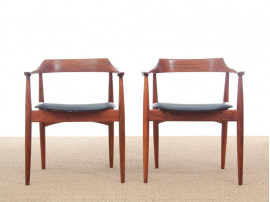 Mid-Century  modern scandinavian pair of armchairs model ST-750 by Arne Wahl Iversen 