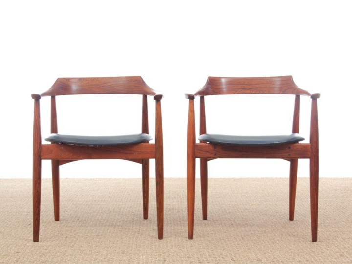 Mid-Century  modern scandinavian pair of armchairs model ST-750 by Arne Wahl Iversen 