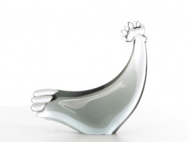 Mid-Century  modern scandinavian glass rooster  by Holmegaard