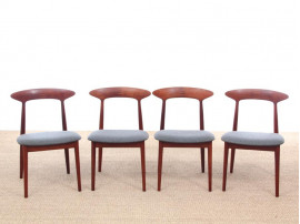 Mid-Century  modern scandinavian set of 4 teak dinning chairs by Kurt Østervig