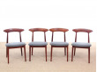 Mid-Century  modern scandinavian set of 4 teak dinning chairs by Kurt Østervig