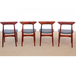 Mid-Century  modern scandinavian set of 4 teak dinning chairs by Kurt Østervig