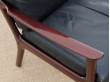 Mid-Century Modern Danish pair of  lounge chairs in mahogany model PJ 112 by Ole Wanscher