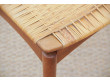 tabouret scandinave en teck et cannage