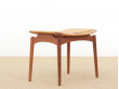 tabouret scandinave en teck et cannage