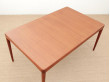 Mid-Century Modern danish extendable dining table in teak by H.W. Klein for Bramin, 6/8 seats.