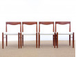 Mid-Century Modern scandinavian set of  4 dining chairs in teak by H.W. Klein