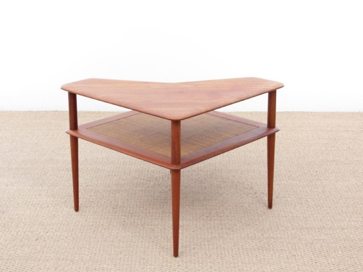 Table basse scandinave d'angle en teck modèle Minerva