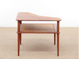 Table basse scandinave d'angle en teck modèle Minerva