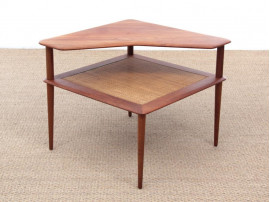 Table basse scandinave d'angle en teck modèle Minerva