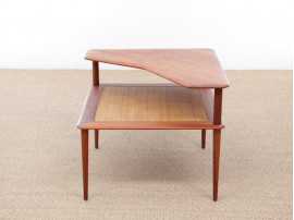 Table basse scandinave d'angle en teck modèle Minerva