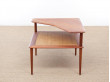 Table basse scandinave d'angle en teck modèle Minerva