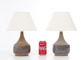 Pair of ceramic table lamps. Glazed stoneware. Unique pieces.