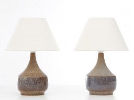 Pair of ceramic table lamps. Glazed stoneware. Unique pieces.