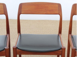 Mid-Century  modern scandinavian set of 4 teak dining chairs 