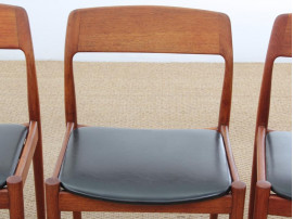 Mid-Century  modern scandinavian set of 4 teak dining chairs 