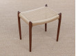 Mid-century modern stool model 78A walnut by Niels Møller. New édition